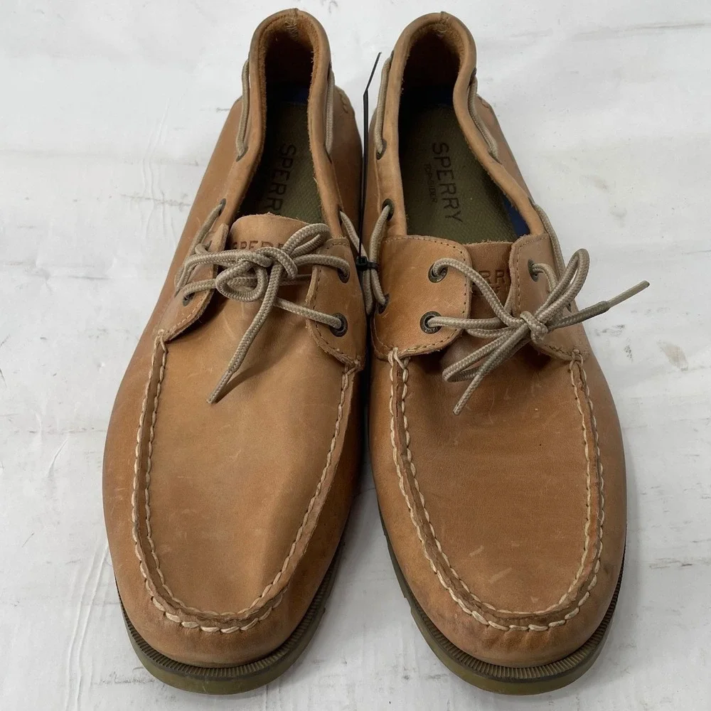 Sperry Boat Shoes Top-Sider 10.5 Tan Good